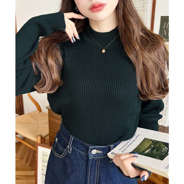 トルネックリブカラーリブニットプルオーバー12G | moment+ | 詳細画像47 