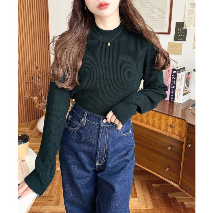 トルネックリブカラーリブニットプルオーバー12G | moment+ | 詳細画像48 