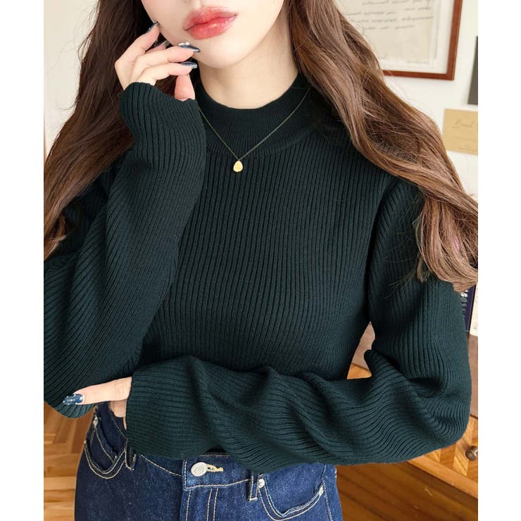 トルネックリブカラーリブニットプルオーバー12G | moment+ | 詳細画像49 