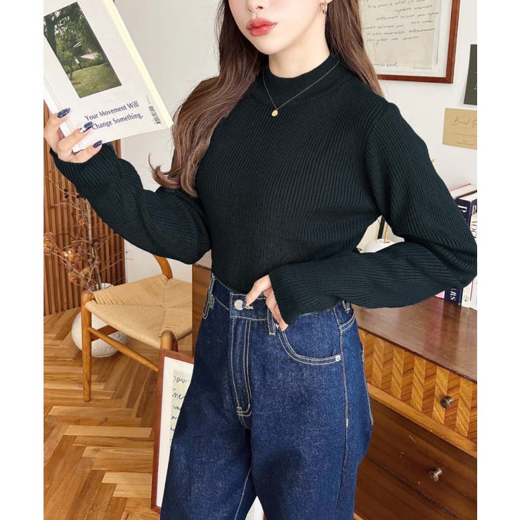 トルネックリブカラーリブニットプルオーバー12G | moment+ | 詳細画像50 