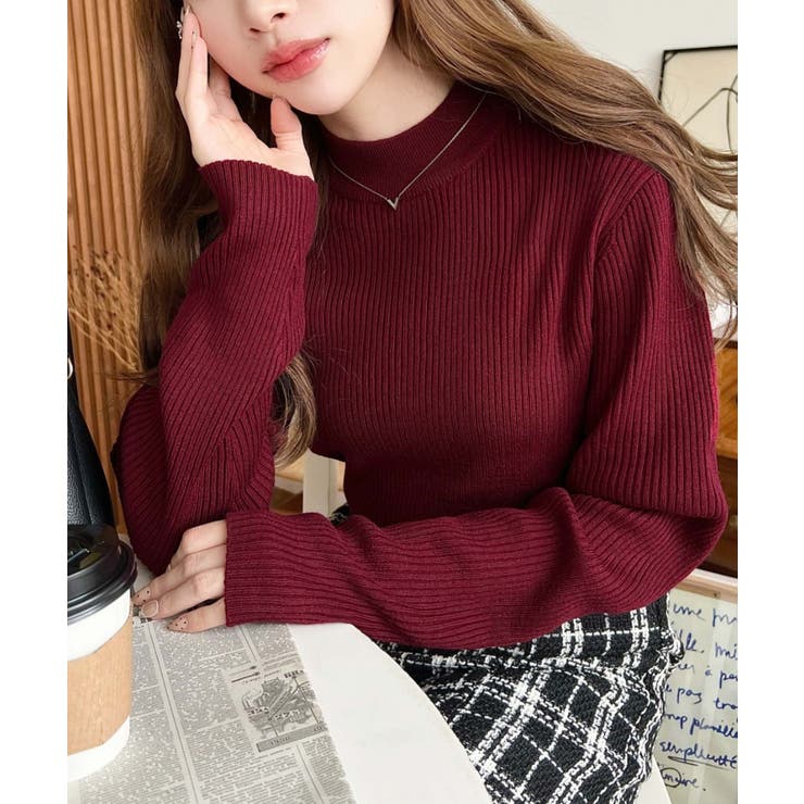 トルネックリブカラーリブニットプルオーバー12G | moment+ | 詳細画像54 