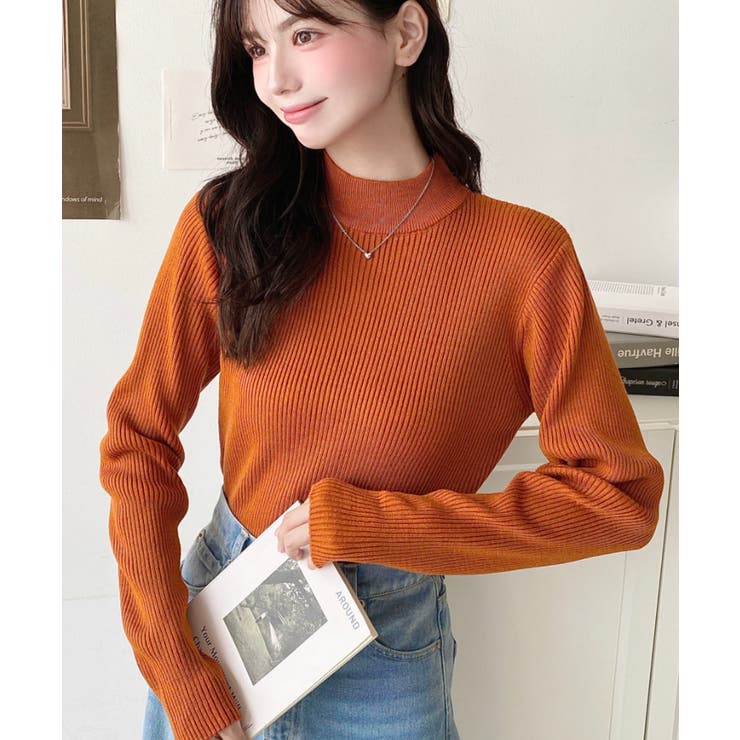 トルネックリブカラーリブニットプルオーバー12G | moment+ | 詳細画像55 