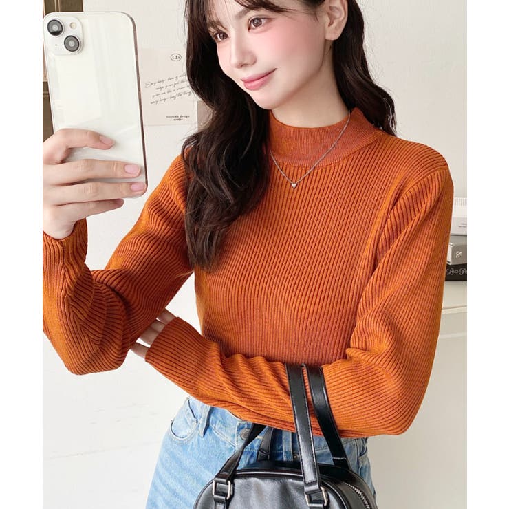 トルネックリブカラーリブニットプルオーバー12G | moment+ | 詳細画像57 