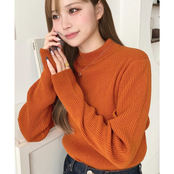 トルネックリブカラーリブニットプルオーバー12G | moment+ | 詳細画像60 