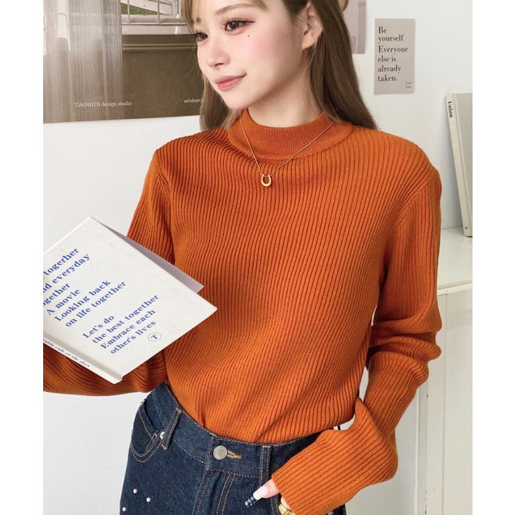 トルネックリブカラーリブニットプルオーバー12G | moment+ | 詳細画像63 