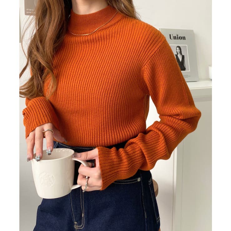 トルネックリブカラーリブニットプルオーバー12G | moment+ | 詳細画像64 