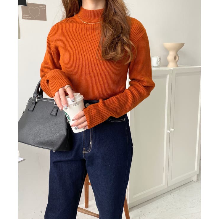 トルネックリブカラーリブニットプルオーバー12G | moment+ | 詳細画像66 