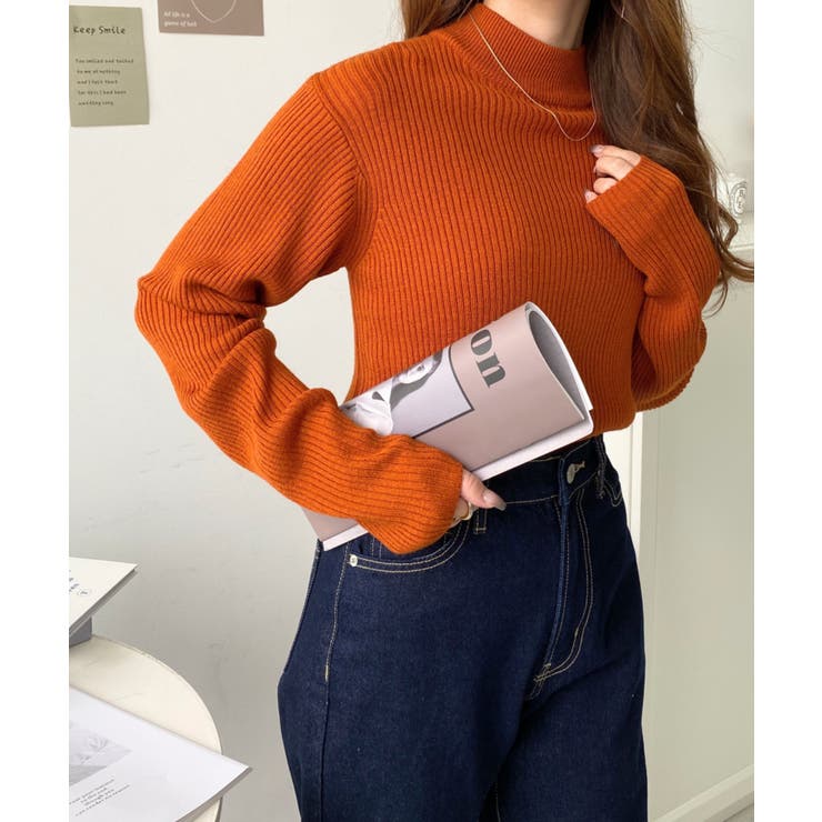 トルネックリブカラーリブニットプルオーバー12G | moment+ | 詳細画像67 