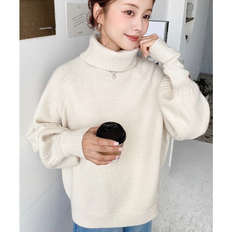 ハイネックモチモチニットプルオーバー[品番：ERMW0003977]｜moment+