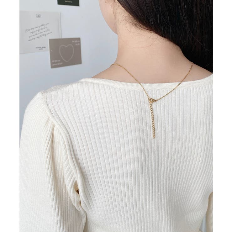 スクエアネックタックスリーブリブニットプルオーバー12G | moment+ | 詳細画像12 