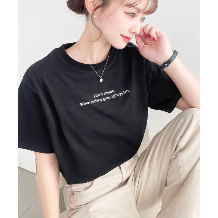 ロゴ刺繍半袖Tシャツ | moment+ | 詳細画像29 