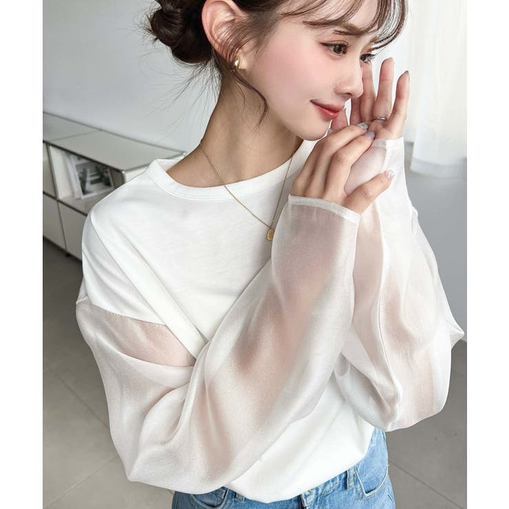 シアースリーブロングTシャツ | moment+ | 詳細画像2 