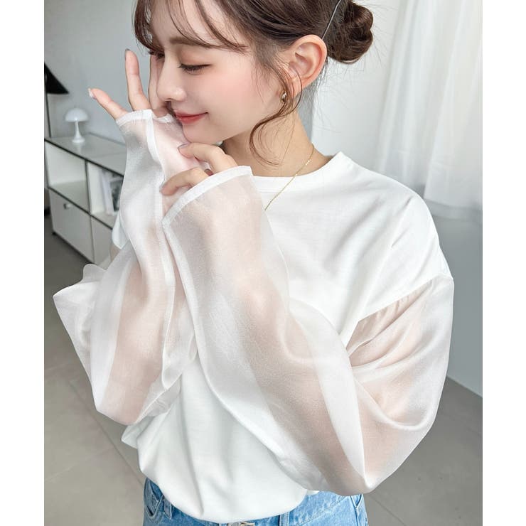 シアースリーブロングTシャツ | moment+ | 詳細画像3 