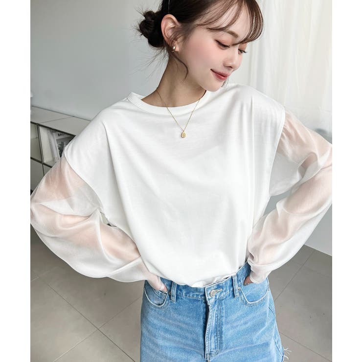 シアースリーブロングTシャツ | moment+ | 詳細画像4 