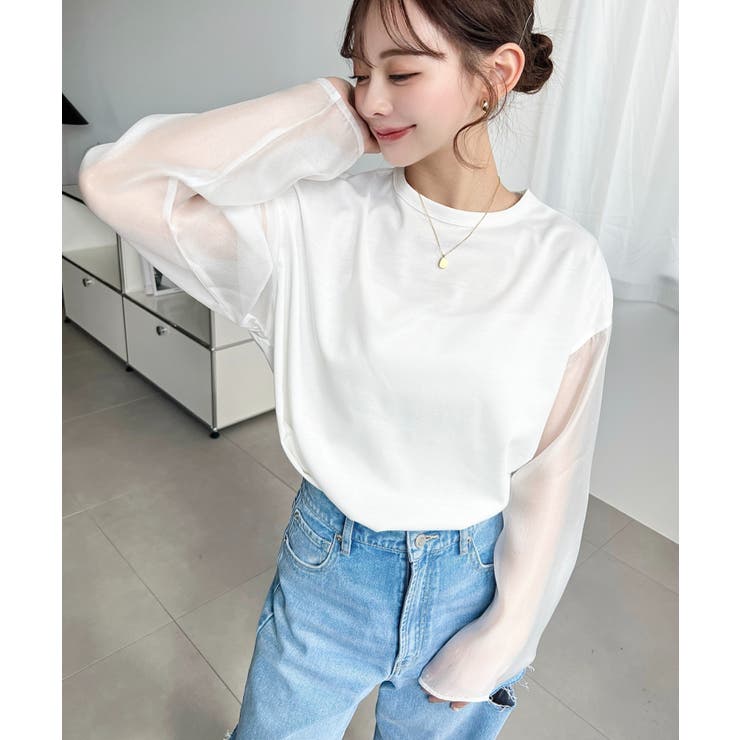 シアースリーブロングTシャツ | moment+ | 詳細画像5 