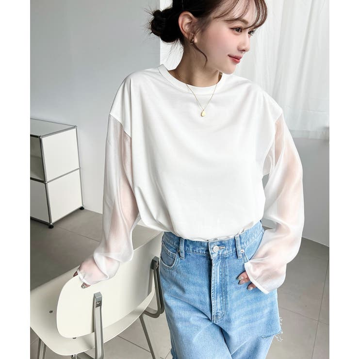 シアースリーブロングTシャツ | moment+ | 詳細画像6 