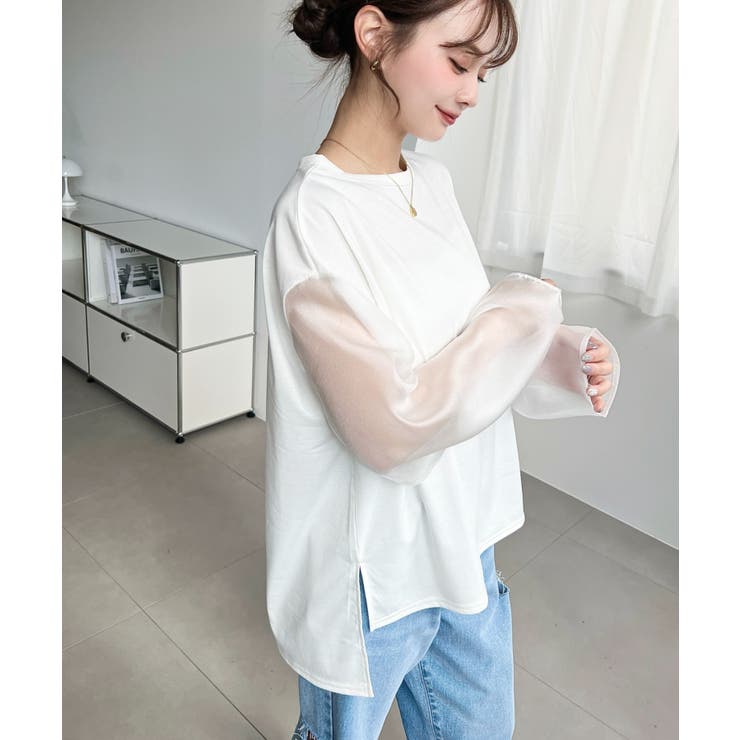 シアースリーブロングTシャツ | moment+ | 詳細画像7 