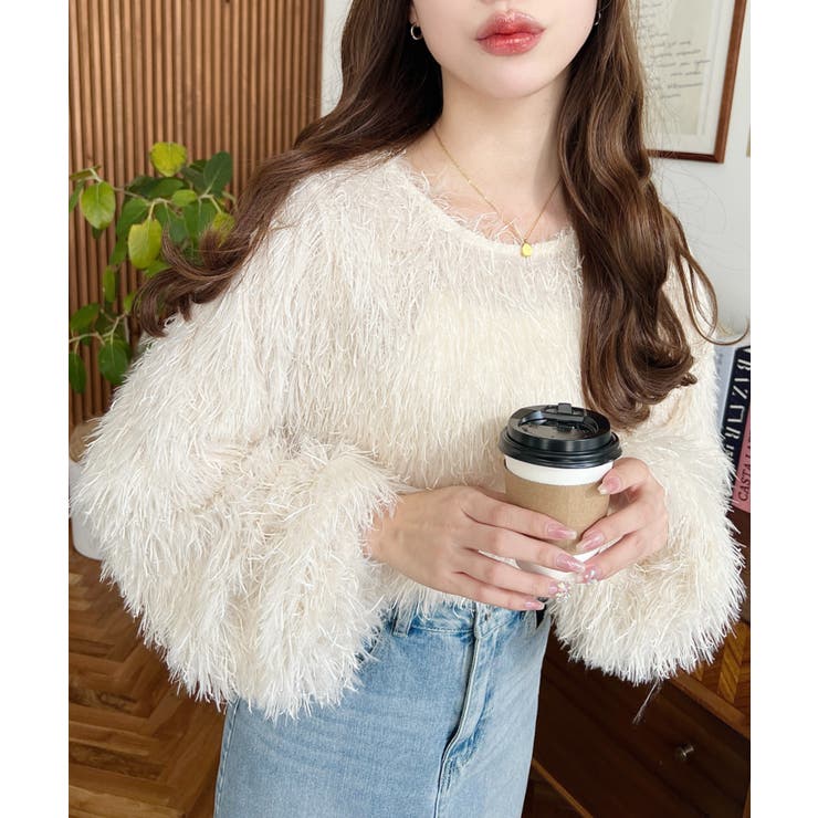 裾バルーンフリンジ長袖プルオーバー | moment+ | 詳細画像10 