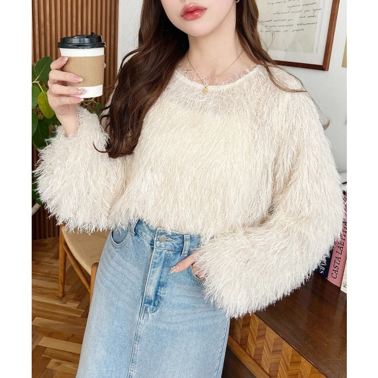 裾バルーンフリンジ長袖プルオーバー | moment+ | 詳細画像11 