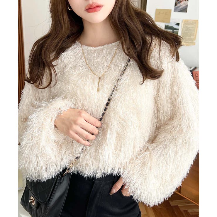 裾バルーンフリンジ長袖プルオーバー | moment+ | 詳細画像14 