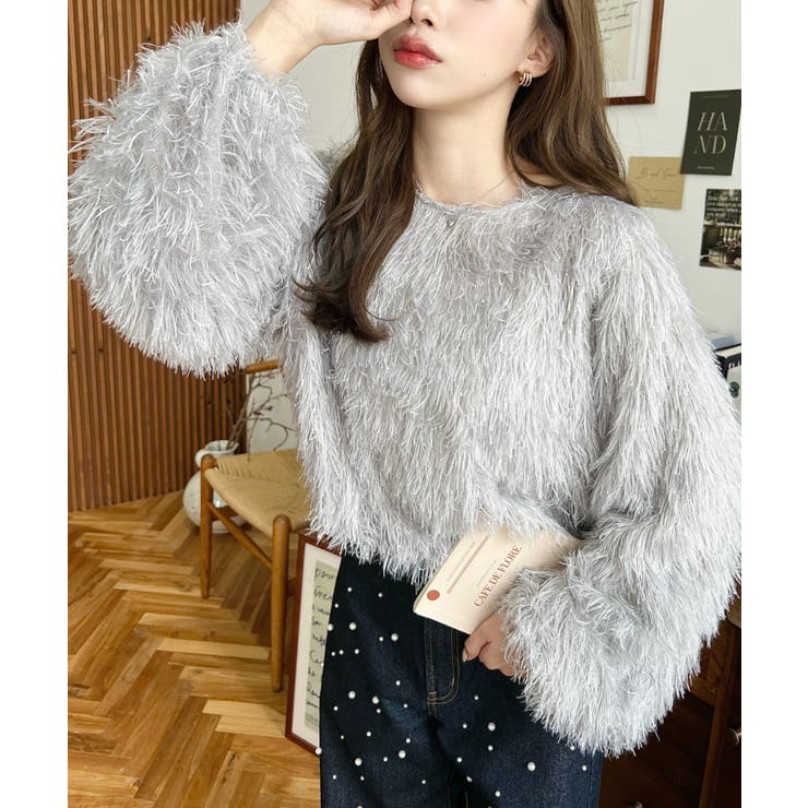 裾バルーンフリンジ長袖プルオーバー | moment+ | 詳細画像22 