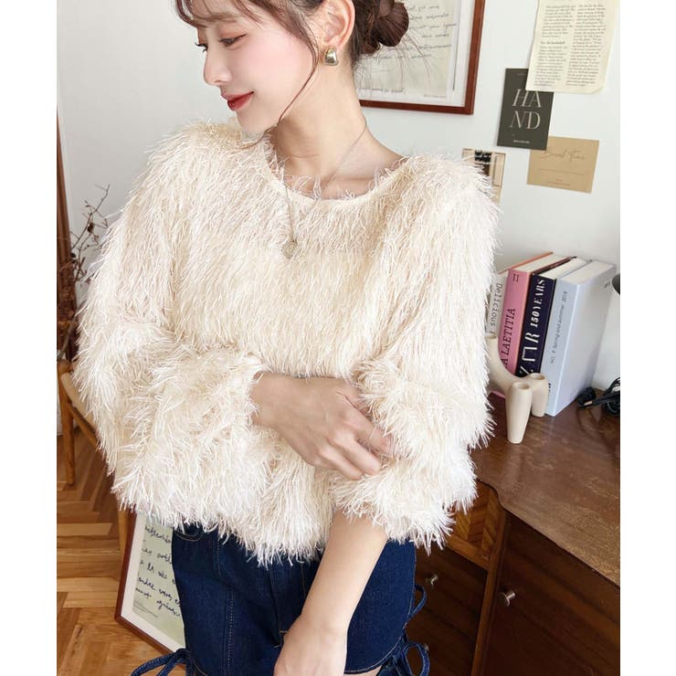 裾バルーンフリンジ長袖プルオーバー | moment+ | 詳細画像3 