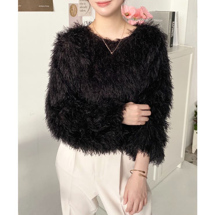 裾バルーンフリンジ長袖プルオーバー | moment+ | 詳細画像35 