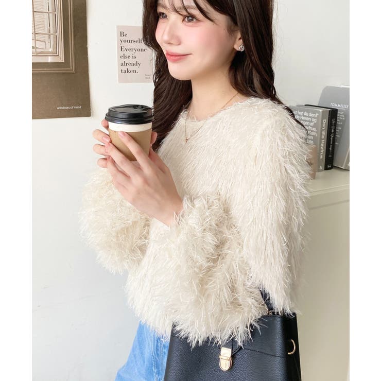 裾バルーンフリンジ長袖プルオーバー | moment+ | 詳細画像9 