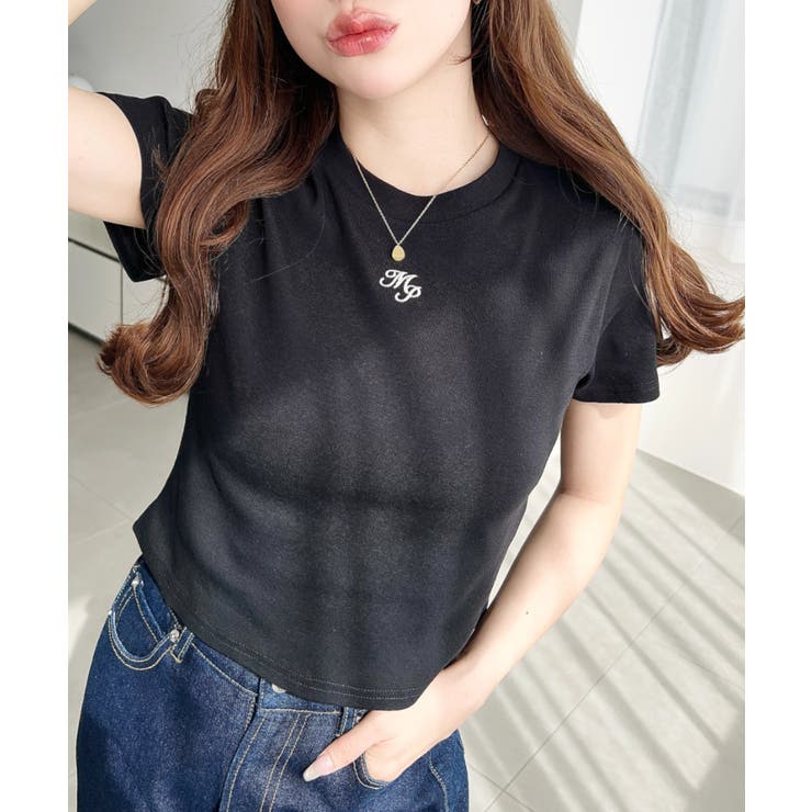 ワンポイント刺繍半袖チビTシャツ | moment+ | 詳細画像18 