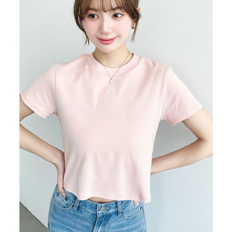 ワンポイント刺繍半袖チビTシャツ | moment+ | 詳細画像22 