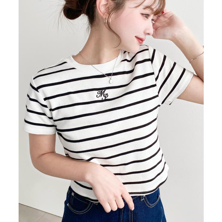 ワンポイント刺繍半袖チビTシャツ | moment+ | 詳細画像25 