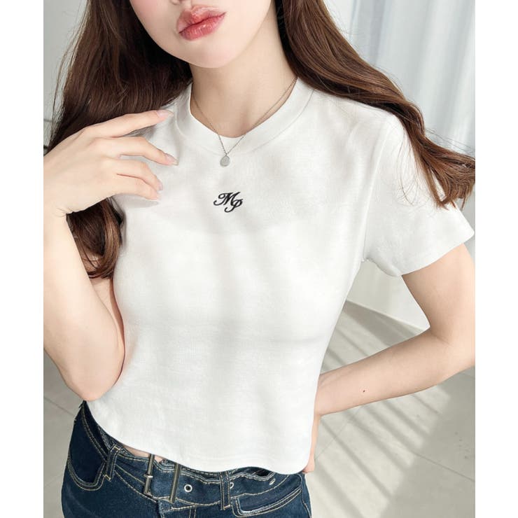 ワンポイント刺繍半袖チビTシャツ | moment+ | 詳細画像4 