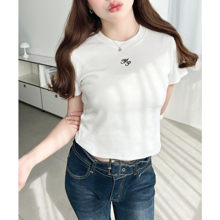 ワンポイント刺繍半袖チビTシャツ | moment+ | 詳細画像5 