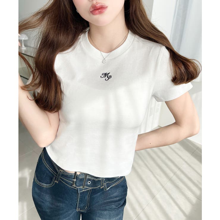 ワンポイント刺繍半袖チビTシャツ | moment+ | 詳細画像7 