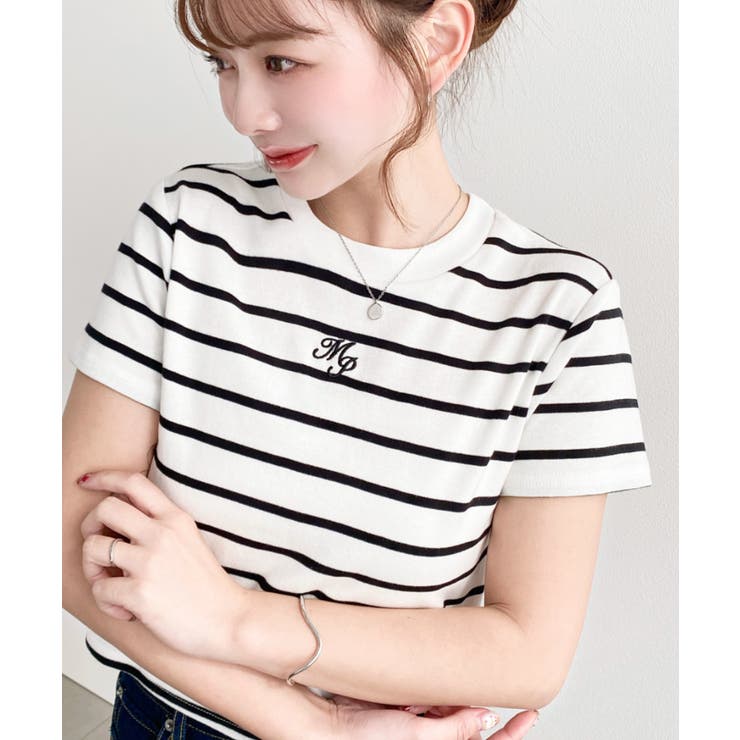 ワンポイント刺繍半袖チビTシャツ[品番：ERMW0000161]｜moment+
