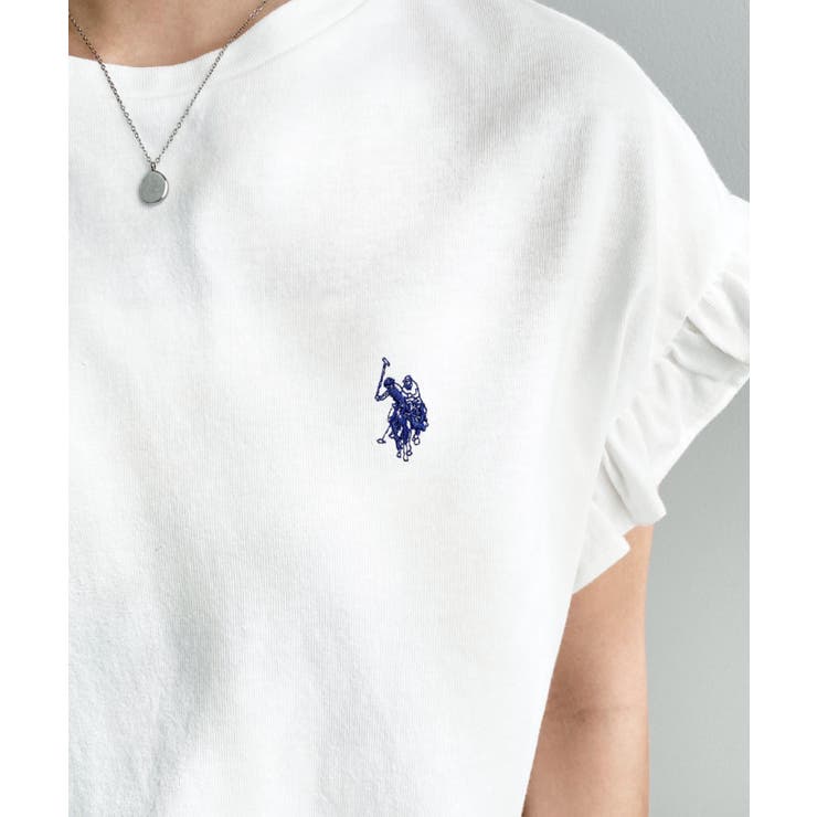 U.S.POLO ASSN.ワンポイント刺繍ショルダーフリル Tシャツ | moment+ | 詳細画像10 