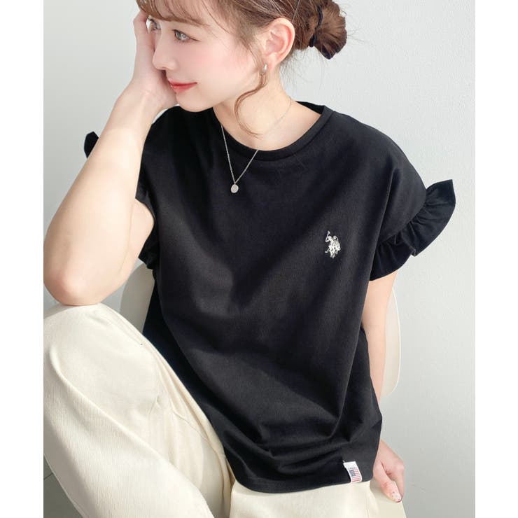U.S.POLO ASSN.ワンポイント刺繍ショルダーフリル Tシャツ | moment+ | 詳細画像19 