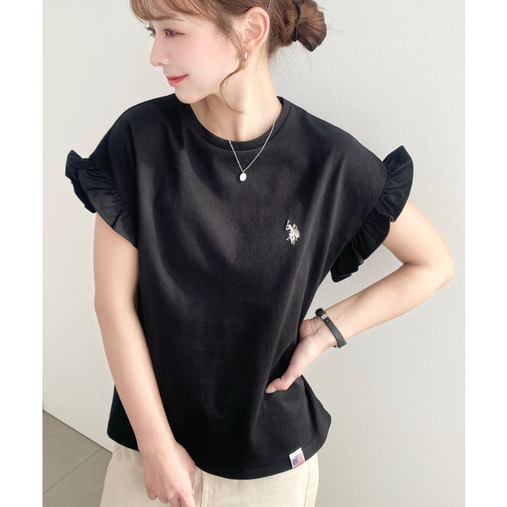 U.S.POLO ASSN.ワンポイント刺繍ショルダーフリル Tシャツ | moment+ | 詳細画像20 