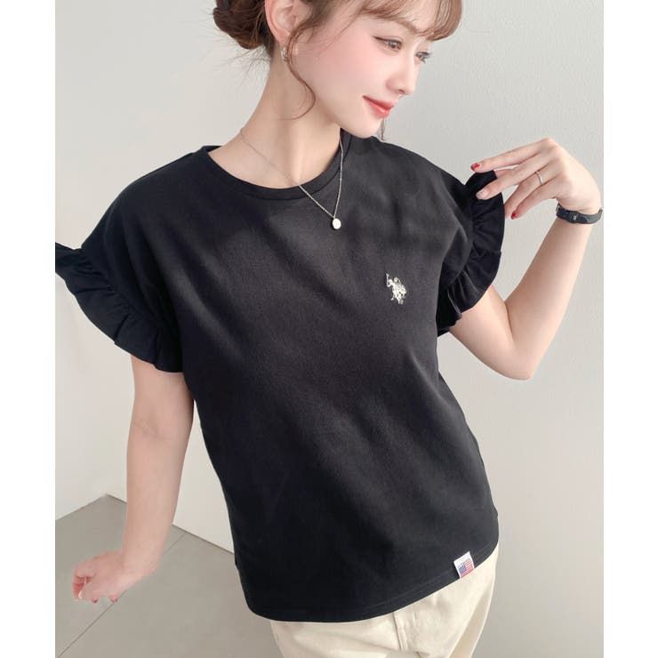 U.S.POLO ASSN.ワンポイント刺繍ショルダーフリル Tシャツ | moment+ | 詳細画像21 