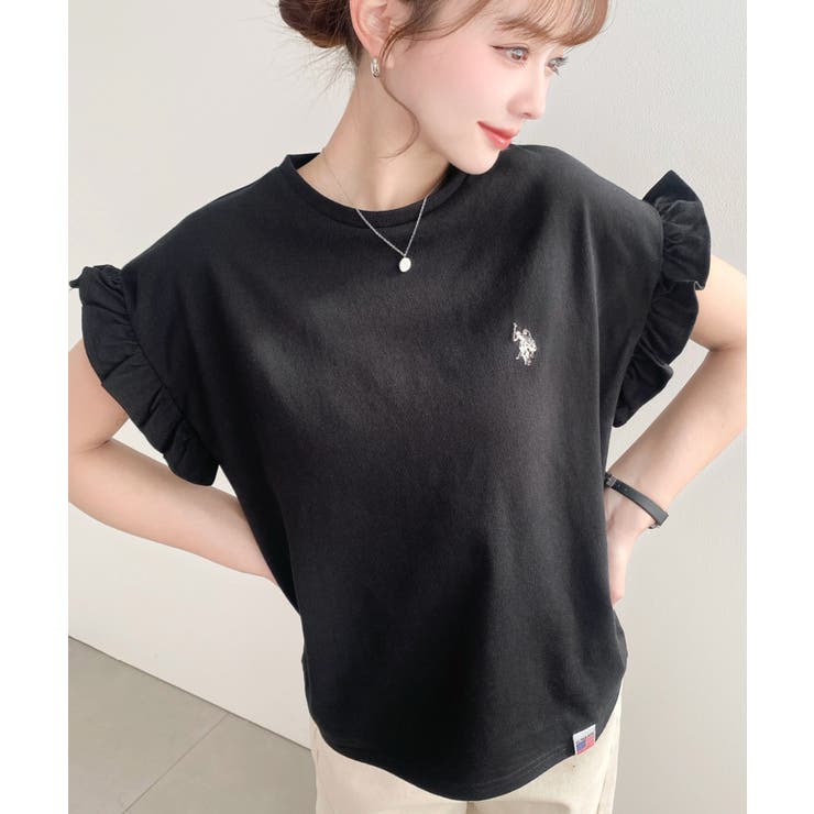 U.S.POLO ASSN.ワンポイント刺繍ショルダーフリル Tシャツ | moment+ | 詳細画像22 