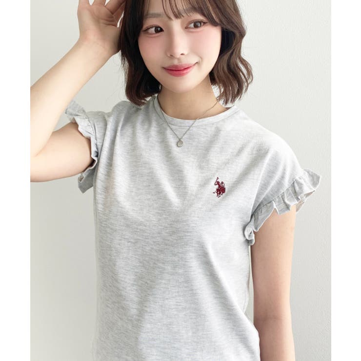 U.S.POLO ASSN.ワンポイント刺繍ショルダーフリル Tシャツ | moment+ | 詳細画像23 