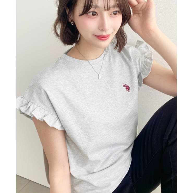 U.S.POLO ASSN.ワンポイント刺繍ショルダーフリル Tシャツ | moment+ | 詳細画像24 