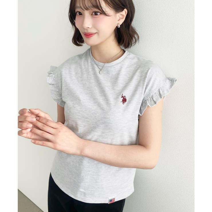 U.S.POLO ASSN.ワンポイント刺繍ショルダーフリル Tシャツ | moment+ | 詳細画像26 