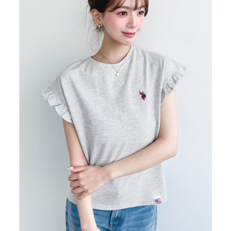 U.S.POLO ASSN.ワンポイント刺繍ショルダーフリル Tシャツ | moment+ | 詳細画像27 
