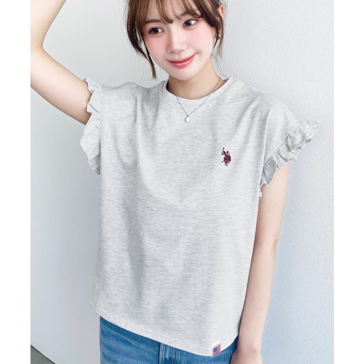U.S.POLO ASSN.ワンポイント刺繍ショルダーフリル Tシャツ | moment+ | 詳細画像29 
