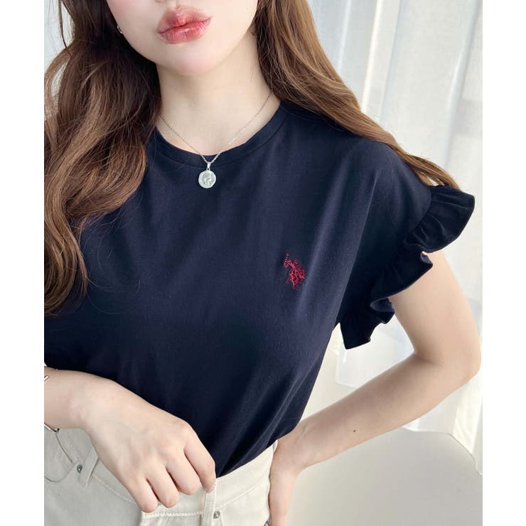 U.S.POLO ASSN.ワンポイント刺繍ショルダーフリル Tシャツ | moment+ | 詳細画像30 