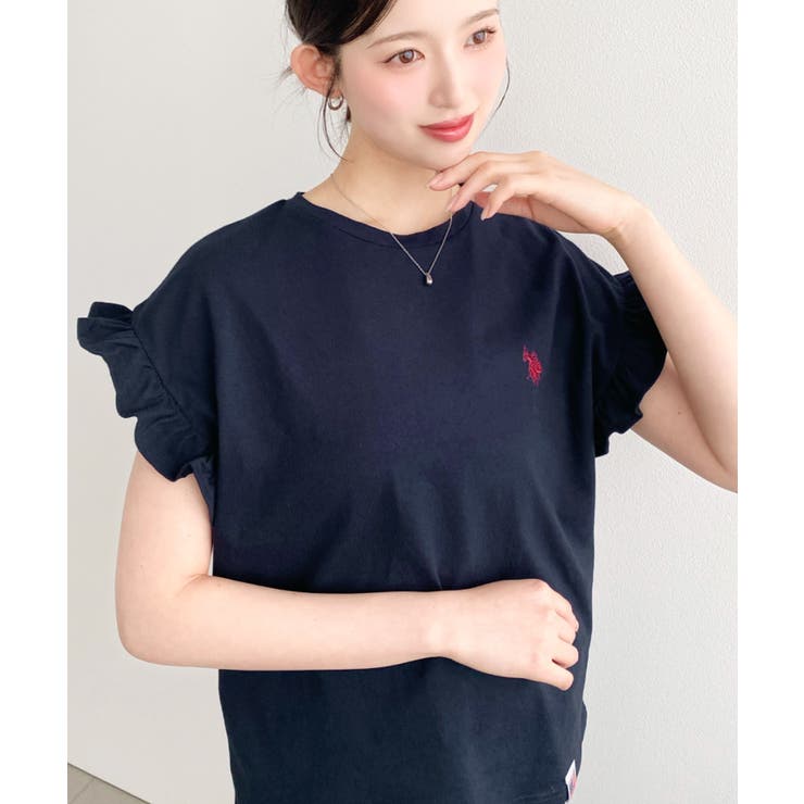U.S.POLO ASSN.ワンポイント刺繍ショルダーフリル Tシャツ | moment+ | 詳細画像36 