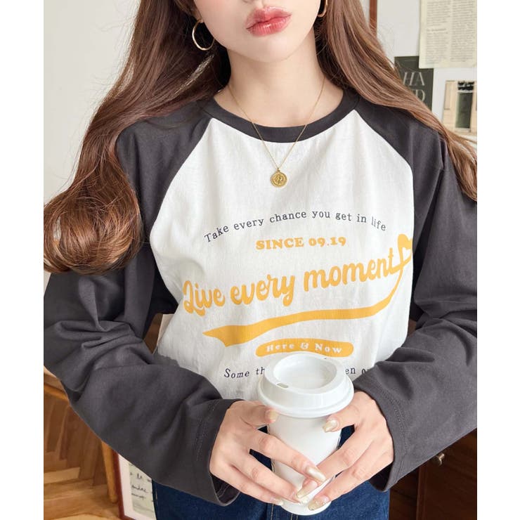 ラグランロゴプリントロンT 綿100％天竺 | moment+ | 詳細画像11 