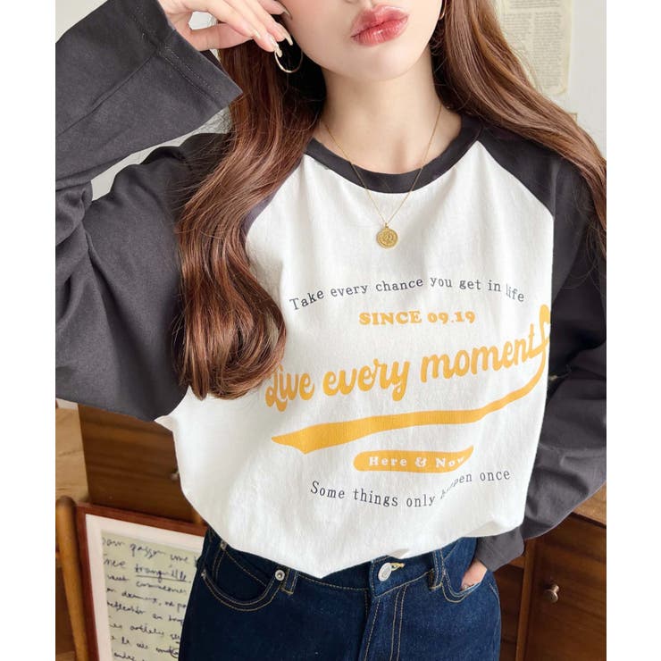 ラグランロゴプリントロンT 綿100％天竺 | moment+ | 詳細画像12 