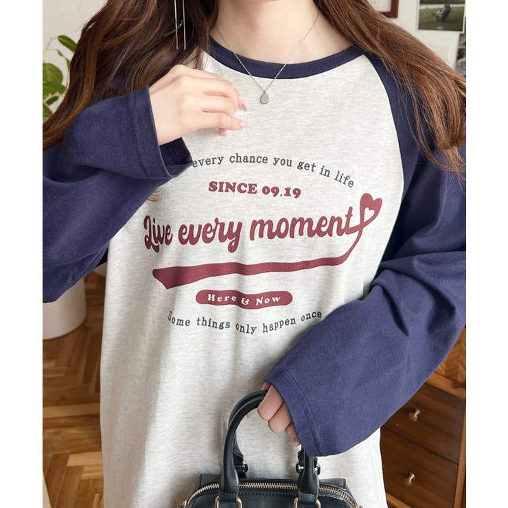 ラグランロゴプリントロンT 綿100％天竺 | moment+ | 詳細画像15 